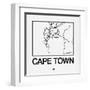 White Map of Cape Town-NaxArt-Framed Art Print