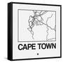 White Map of Cape Town-NaxArt-Framed Stretched Canvas