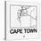 White Map of Cape Town-NaxArt-Stretched Canvas