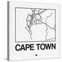 White Map of Cape Town-NaxArt-Stretched Canvas