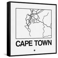 White Map of Cape Town-NaxArt-Framed Stretched Canvas