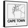 White Map of Cape Town-NaxArt-Framed Stretched Canvas