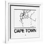 White Map of Cape Town-NaxArt-Framed Art Print