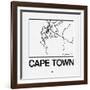 White Map of Cape Town-NaxArt-Framed Art Print