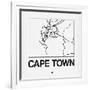 White Map of Cape Town-NaxArt-Framed Art Print