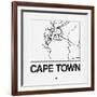 White Map of Cape Town-NaxArt-Framed Art Print