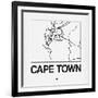 White Map of Cape Town-NaxArt-Framed Art Print
