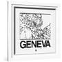 White Map of Geneva-NaxArt-Framed Art Print