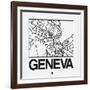 White Map of Geneva-NaxArt-Framed Art Print