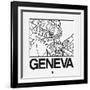 White Map of Geneva-NaxArt-Framed Art Print