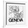 White Map of Geneva-NaxArt-Framed Art Print