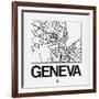 White Map of Geneva-NaxArt-Framed Art Print