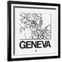 White Map of Geneva-NaxArt-Framed Art Print