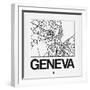 White Map of Geneva-NaxArt-Framed Art Print