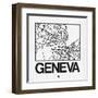 White Map of Geneva-NaxArt-Framed Art Print