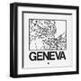 White Map of Geneva-NaxArt-Framed Art Print