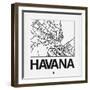 White Map of Havana-NaxArt-Framed Art Print