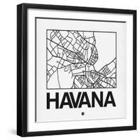 White Map of Havana-NaxArt-Framed Art Print