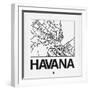 White Map of Havana-NaxArt-Framed Art Print