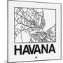 White Map of Havana-NaxArt-Mounted Art Print