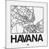 White Map of Havana-NaxArt-Mounted Art Print