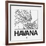 White Map of Havana-NaxArt-Framed Art Print