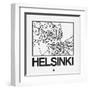 White Map of Helsinki-NaxArt-Framed Art Print