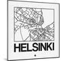 White Map of Helsinki-NaxArt-Mounted Art Print