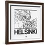 White Map of Helsinki-NaxArt-Framed Art Print