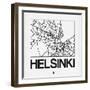 White Map of Helsinki-NaxArt-Framed Art Print