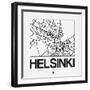 White Map of Helsinki-NaxArt-Framed Art Print