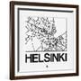 White Map of Helsinki-NaxArt-Framed Art Print