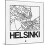 White Map of Helsinki-NaxArt-Mounted Art Print