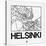 White Map of Helsinki-NaxArt-Stretched Canvas