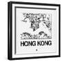 White Map of Hong Kong-NaxArt-Framed Art Print