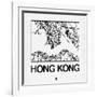 White Map of Hong Kong-NaxArt-Framed Art Print