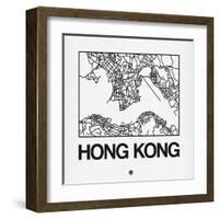 White Map of Hong Kong-NaxArt-Framed Art Print