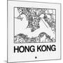 White Map of Hong Kong-NaxArt-Mounted Art Print