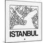 White Map of Istanbul-NaxArt-Mounted Art Print