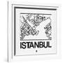 White Map of Istanbul-NaxArt-Framed Art Print