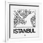 White Map of Istanbul-NaxArt-Framed Art Print