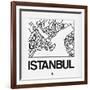 White Map of Istanbul-NaxArt-Framed Art Print