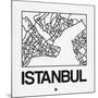 White Map of Istanbul-NaxArt-Mounted Art Print