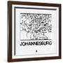 White Map of Johannesburg-NaxArt-Framed Art Print