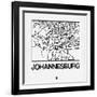 White Map of Johannesburg-NaxArt-Framed Art Print