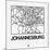 White Map of Johannesburg-NaxArt-Mounted Art Print