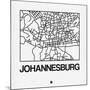 White Map of Johannesburg-NaxArt-Mounted Art Print