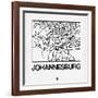 White Map of Johannesburg-NaxArt-Framed Art Print