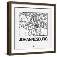 White Map of Johannesburg-NaxArt-Framed Art Print