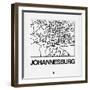 White Map of Johannesburg-NaxArt-Framed Art Print